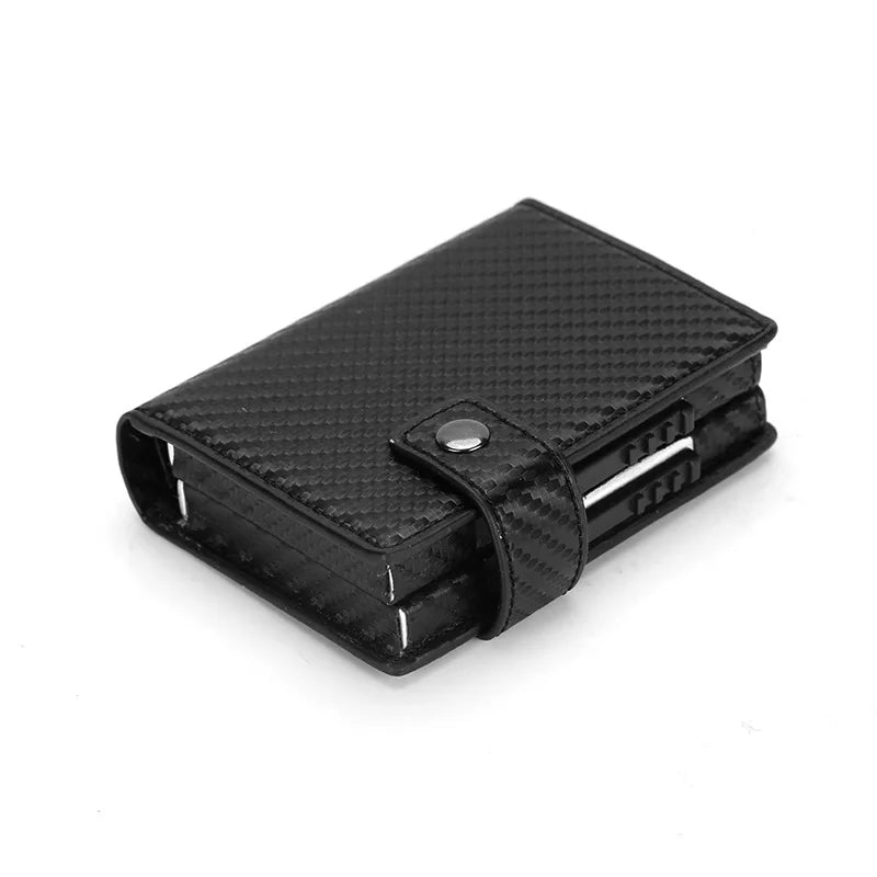 Deluxe Dual Pop Up Credit Card Wallet Holder With Note Storage - Black Croc