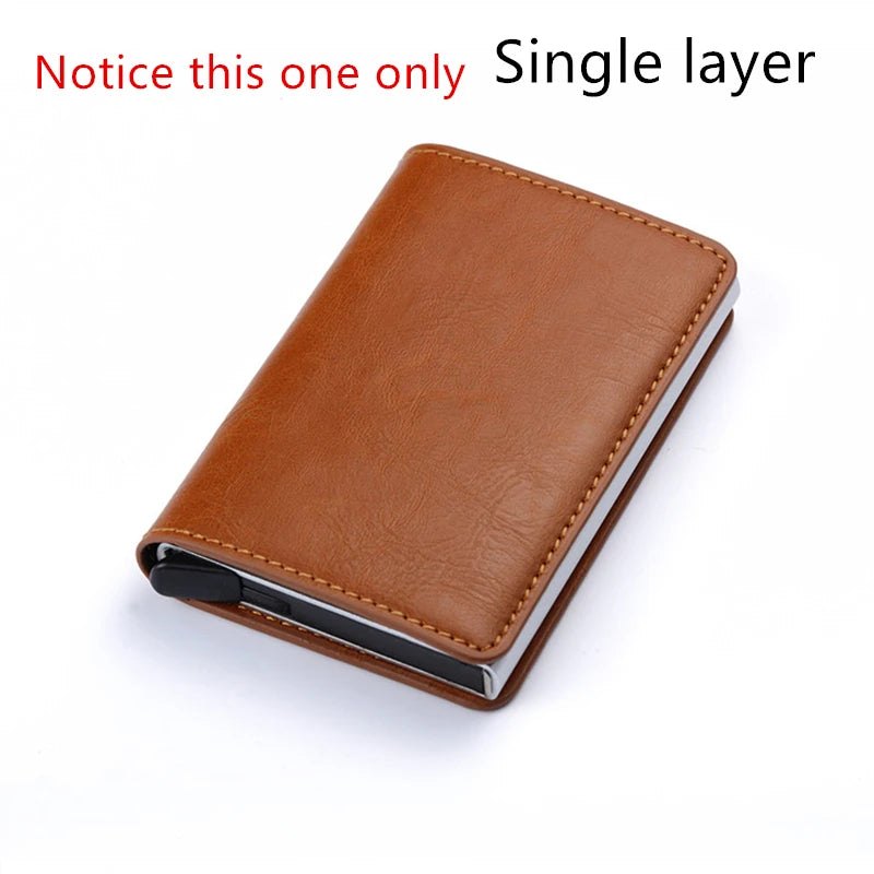 Deluxe Dual Pop Up Credit Card Wallet Holder With Note Storage - Tan