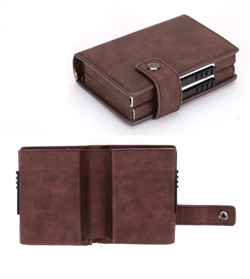 Deluxe Dual Pop Up Credit Card Wallet Holder With Note Storage - Tan
