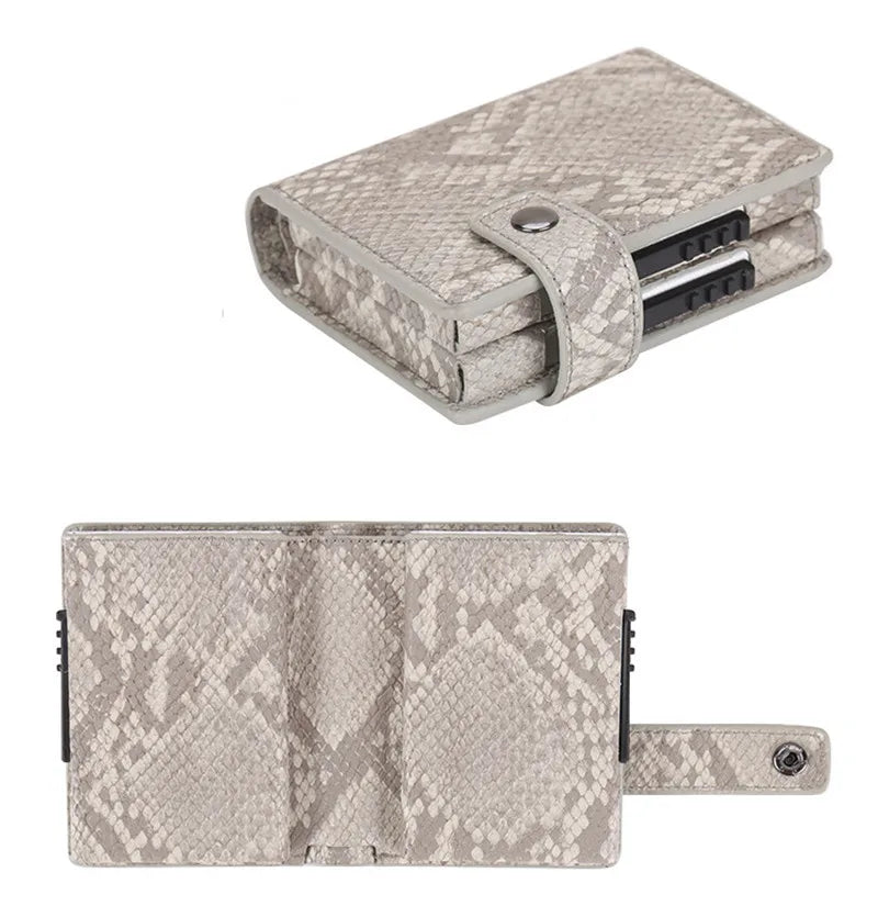 Deluxe Dual Pop Up Credit Card Wallet Holder With Note Storage - Tan