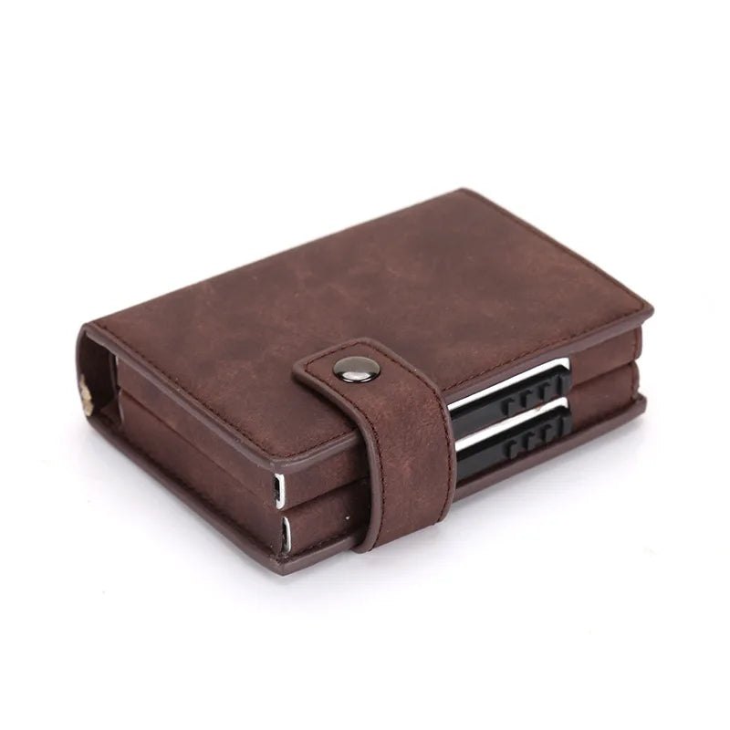 Deluxe Dual Pop Up Credit Card Wallet Holder With Note Storage - Tan