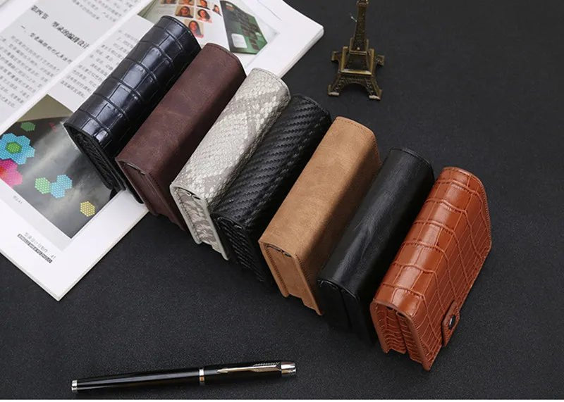 Deluxe Dual Pop Up Credit Card Wallet Holder With Note Storage - Tan