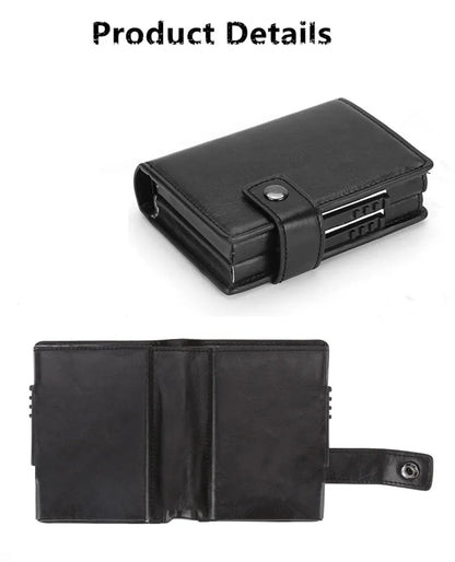 Deluxe Dual Pop Up Credit Card Wallet Holder With Note Storage - Black Croc