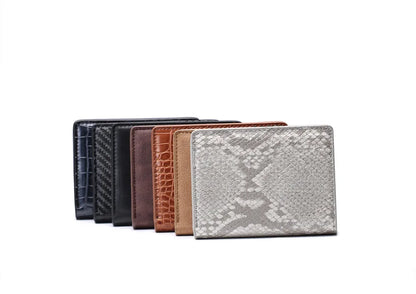 Deluxe Pop Up Credit Card Wallet Holder With Note Storage - Grey Snake