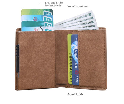 Deluxe Pop Up Credit Card Wallet Holder With Note Storage - Coffee