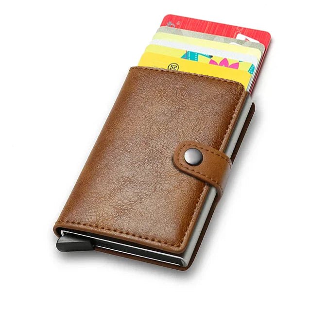 Nano Plus Pop Up Credit Card Holder Wallet - Brown