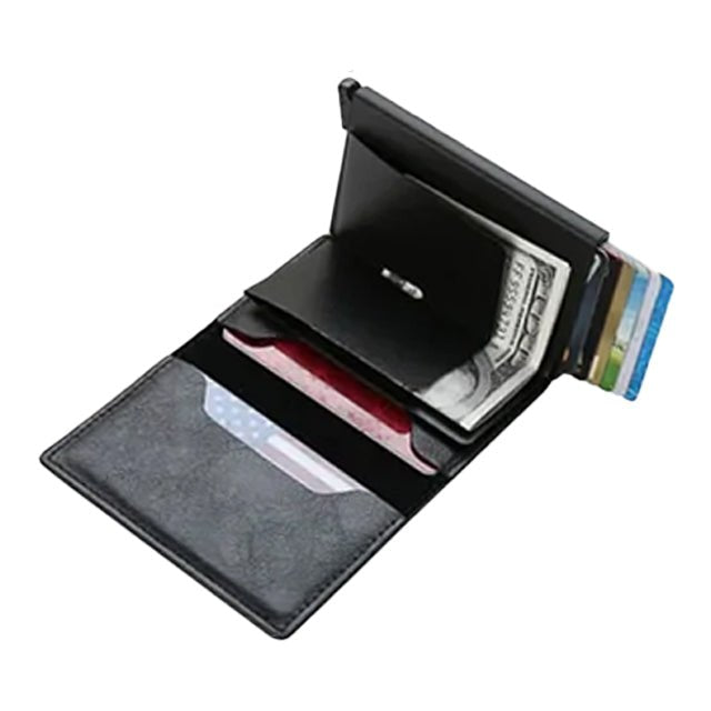 Nano Slimline Pop Up Credit Card Holder Wallet - Black