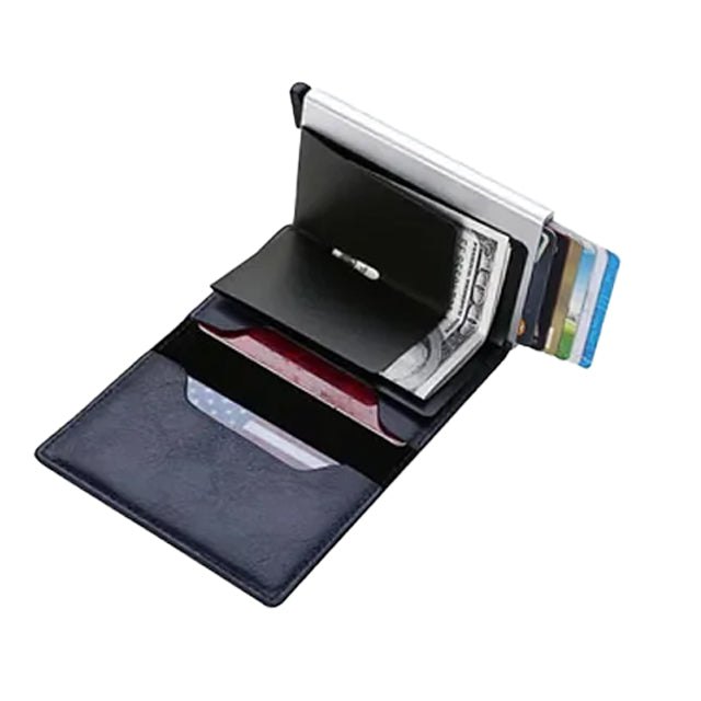 Nano Slimline Pop Up Credit Card Holder Wallet - Blue