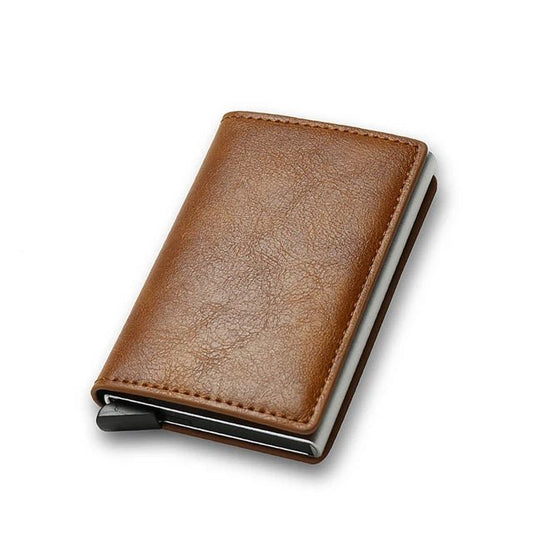 Nano Slimline Pop Up Credit Card Holder Wallet - Brown