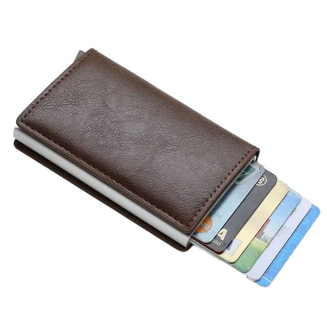 Nano Slimline Pop Up Credit Card Holder Wallet - Coffee