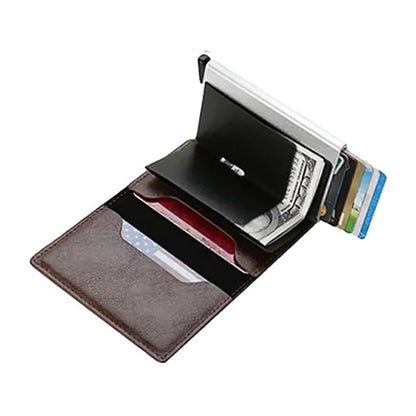 Nano Slimline Pop Up Credit Card Holder Wallet - Coffee