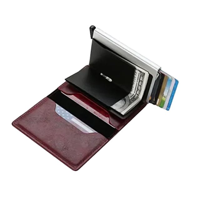 Nano Slimline Pop Up Credit Card Holder Wallet - Red